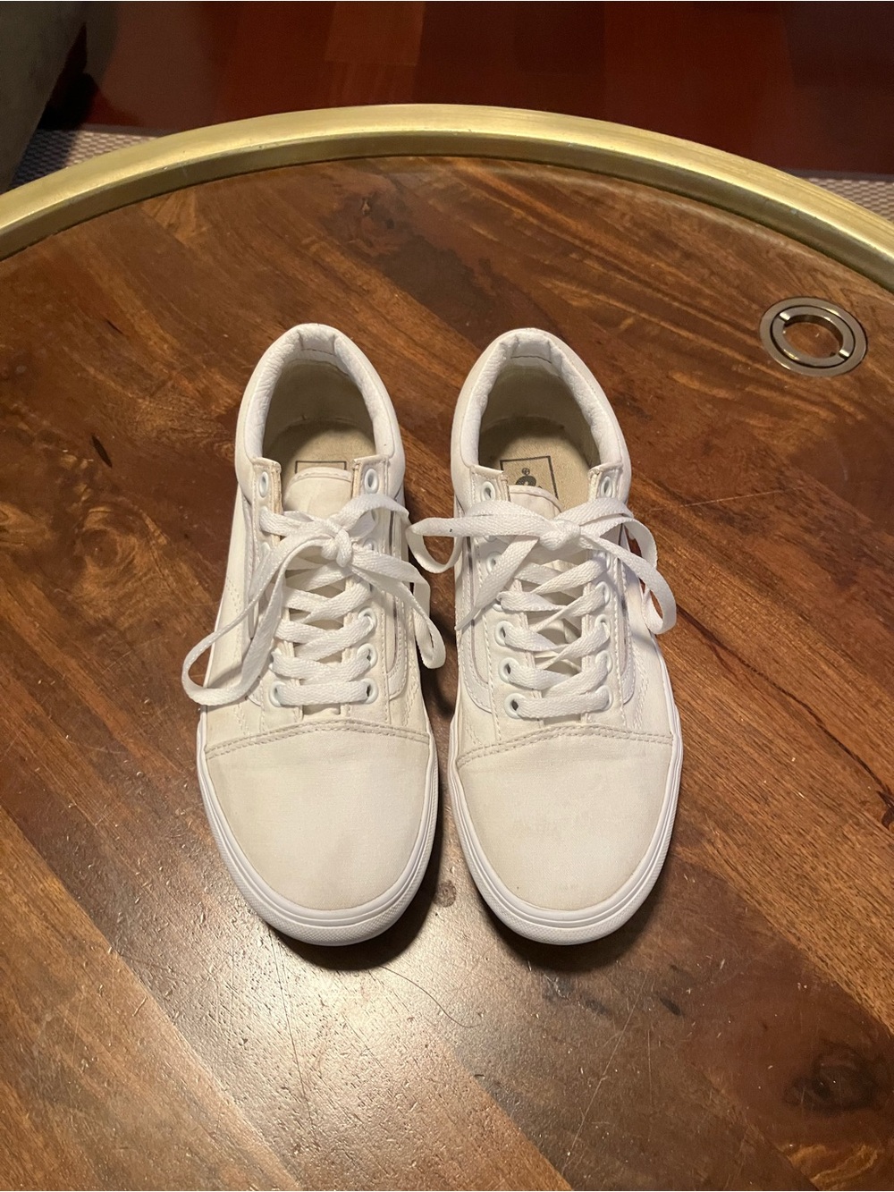 Vans Old Skool Platform White Canvas Sneakers US Women 7